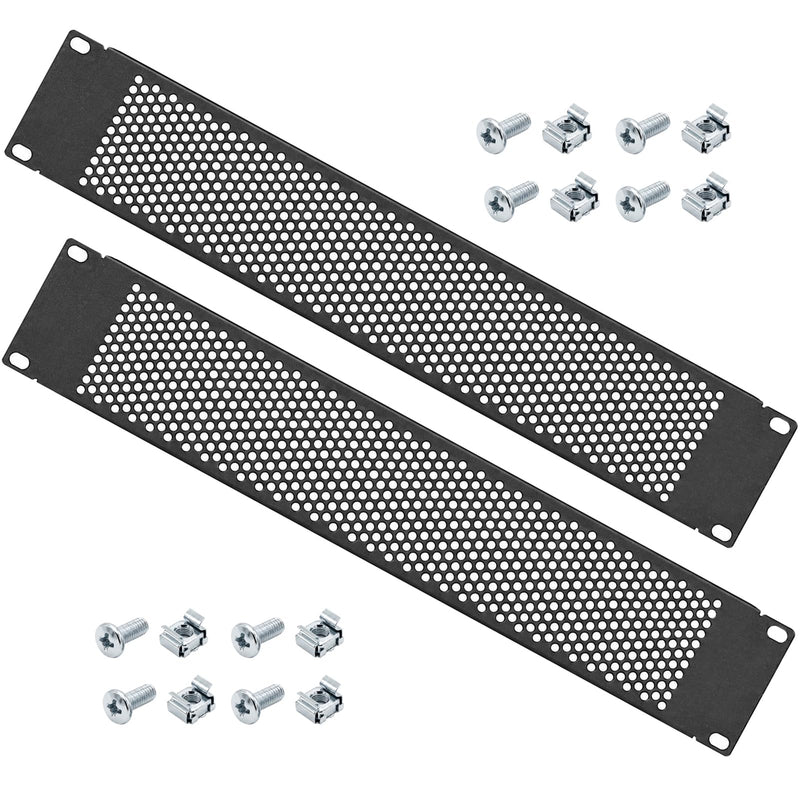2U Vented Panel, LIYVZ 19'' Rack Mount Blank Rack Venting Panel 2 Pack | Thickened Steel, Scratch-resistant, Vented Airflow Design, Powder Coated, Fits Standard Server Racks and Cabinets 2U
