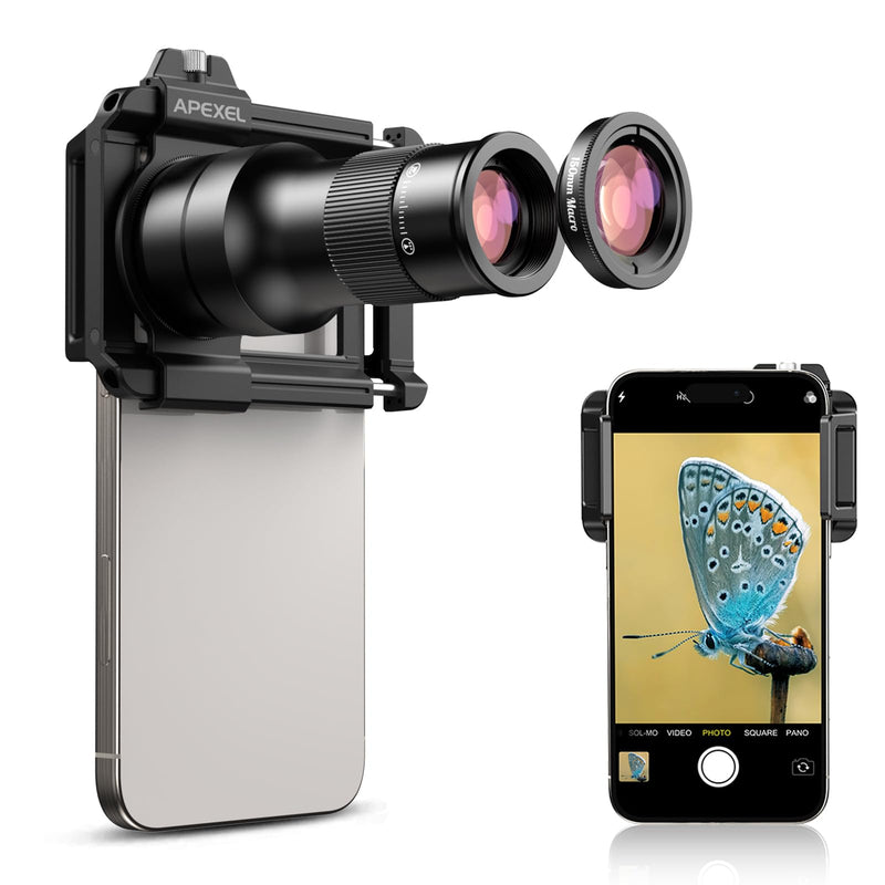 6X Telephoto Lens & 150mm Macro Lens, 2 in 1 Phone Camera Lens Kit with Universal Lens Clip, Phone Lens Attachment for iPhone and Andriod