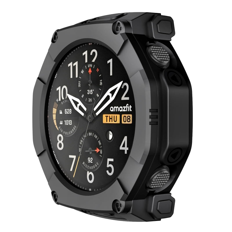ISABAKE Rugged Watch Case for Amazfit T-Rex Ultra 2 Protective Cover Shell | Shockproof, Anti-Scratch Black