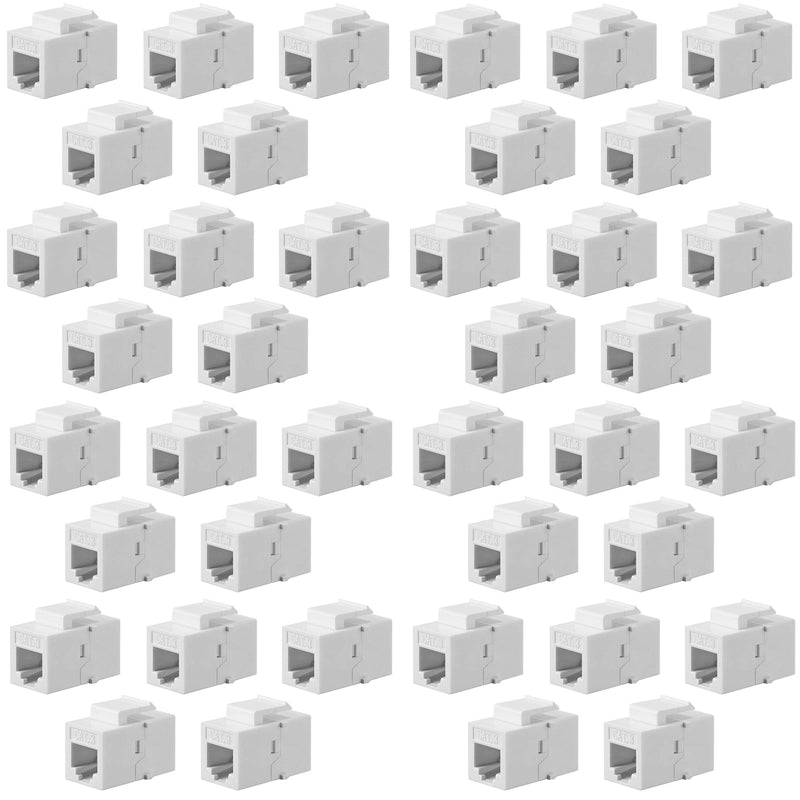 Weewooday Cat3 Telephone Jack Phone Line Connector Coupler Phone Female to Female Telephone Jack Coupler (white, 40 Pieces) White