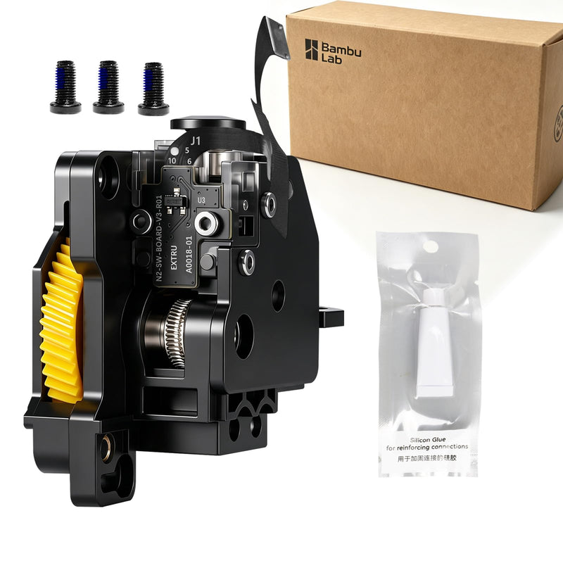 Original Bamboo Lab P1P P1S Extruder Replacement Unit with Stainless Steel Driving Gear & Built-in Filament Break Detection Sensor – Quiet Reliable Extrusion for P1 Series 3D Printers