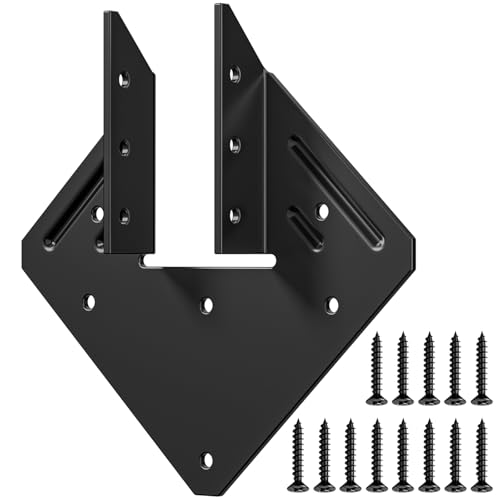 Black Hurricane Ties for Rafter 30 PCS ，16 Gauge 1.2mm，Heavy Duty Joist Hangers for Roofing Trusses Wood，Roofing Trusses 360 Screws Black