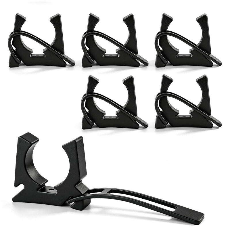 6 Pcs Boat Hook Holder, Black Rubber Quick Release Oar & Pole Holders, Fits 3/4" to 2" Diameter, Marine Spring Clips Replacement for SOF-LOC, for Gaff, Paddle, Anchor, Push Pole, Boat Net