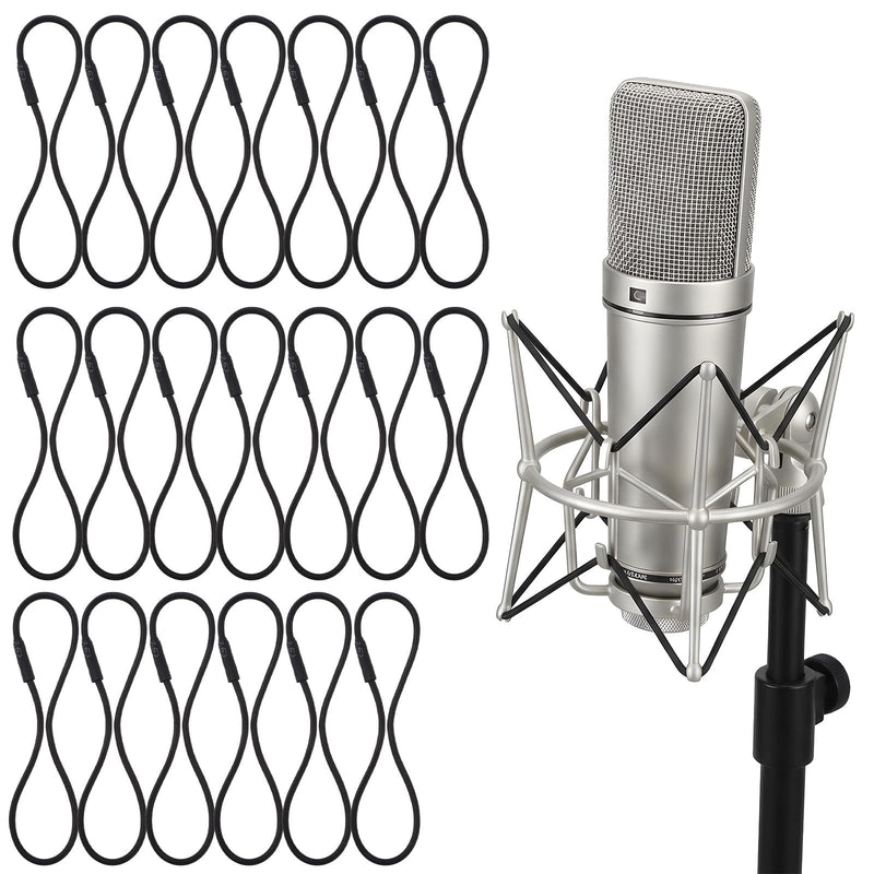 8 Pieces Shock Mount Mic Holder,Black Microphone Shock Mount Rubber Rings, Universal Elastic Bands Replacement for Microphone Holder Clamp (3mm Thickness, 4.6 & 3.4 Inch Diameters)