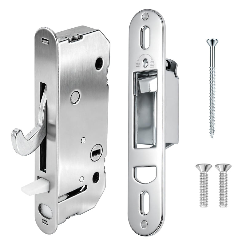 Sliding Patio Door Reachout Lock and Receiver Kit – Compatible with Andersen 2-Panel Gliding Doors (1986-Present), Non-Handed Replacement Parts, 2-9/16" Hole Centers, for Window, Screen, Glass