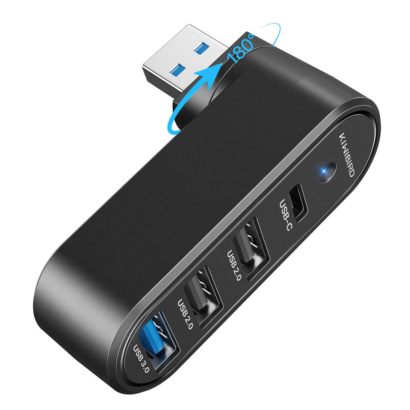 USB Port Splitter, Double USB Adapter, Small mini USB HUB, USB Expander for Laptop with USB3.0 USB2.0 USBC 4 Port Compatible with Computer PC PS5 Keyboard Mouse Flash Drive Printer Phone