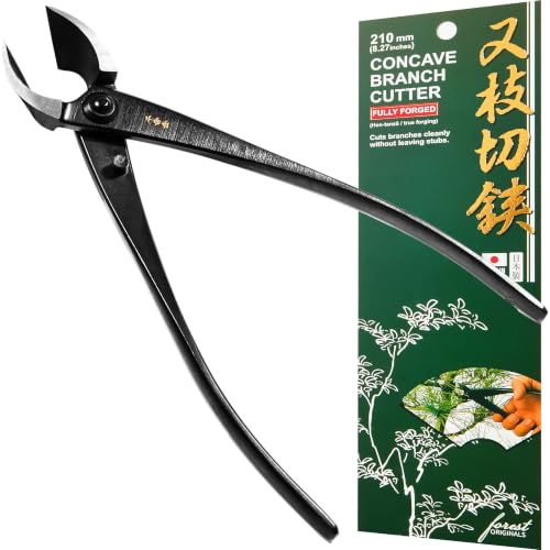 Senkichi 8.3" Japanese Bonsai Concave Cutter – Professional Branch Cutter for Clean Flush Cuts, Leaves No Stub – High-Carbon Forged Steel Pruning Shears, Made in Japan - forest Originals