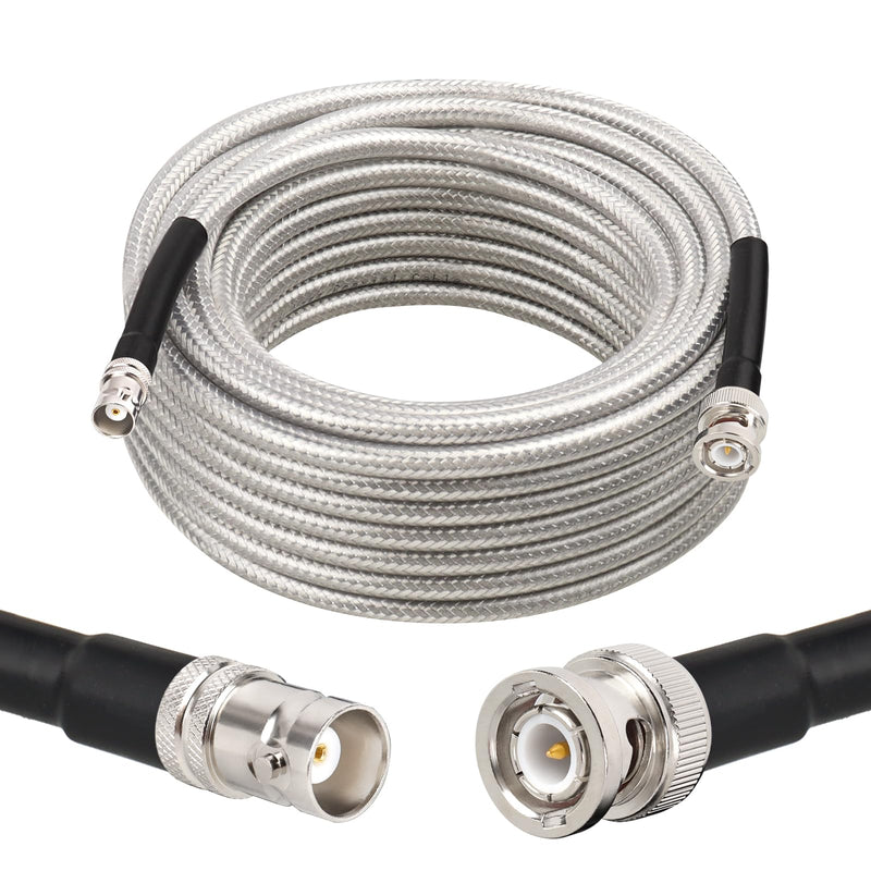 RG8X BNC Male to BNC Female Coax Cable 30FT, 50 ohm Ultra Low Loss RG8X Coaxial Cable Stranded Core for Antenna, RF Radio, Modem, Oscilloscope, Spectrum, Analyzer, Signal Generator