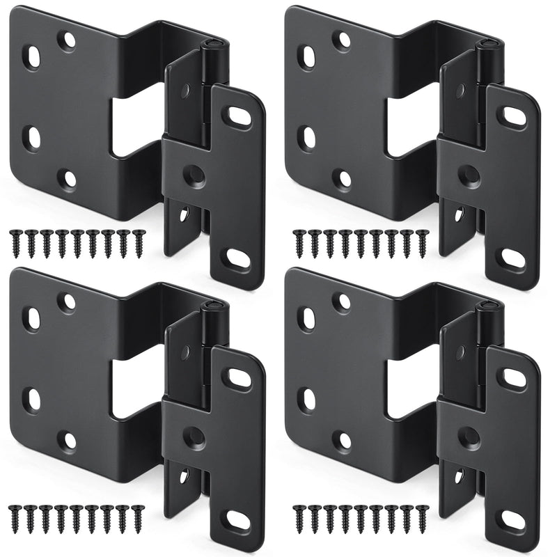 Yaocom 4 Pcs Five-Knuckle Hinge for 3/4" Door Thickness, 270 Degree Institutional Hinge, Black Powder Finish for Institutional Use in Hospitals, Schools, and Other Commercial Settings (Black)
