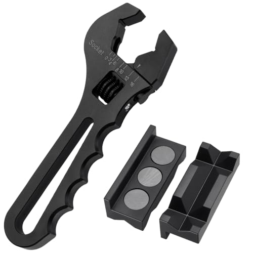 EVIL ENERGY AN Fittings Wrench 3AN-16AN with 4" Magnetic Vise Jaw Pad Black