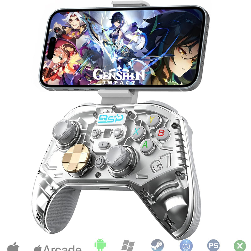 Megadream Game Controller for PC/Switch 2|Swith/Android/iPad/Tablet/iPhone Controller - RGB light - Hall Effect Trigger/Joystick - Call of Duty, Roblox, Genshin Impact, Direct Play, White