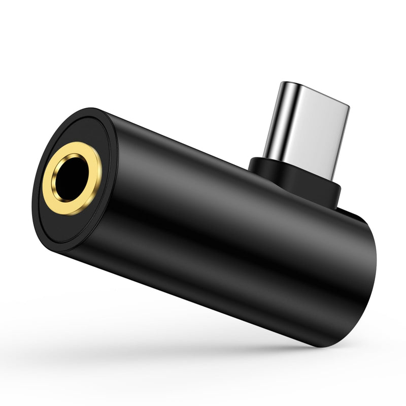 USB C To 3.5mm Audio Adapter,USB TypeC to Headphone Jack Dongle Aux Adapter | DAC Stereo HiFi Right Angle for iPhone 17 16 15,iPad Pro,Samsung Galaxy A17 A16 A37 S26 Ultra S25 Plus A36 A57 S24 FE S23 Black