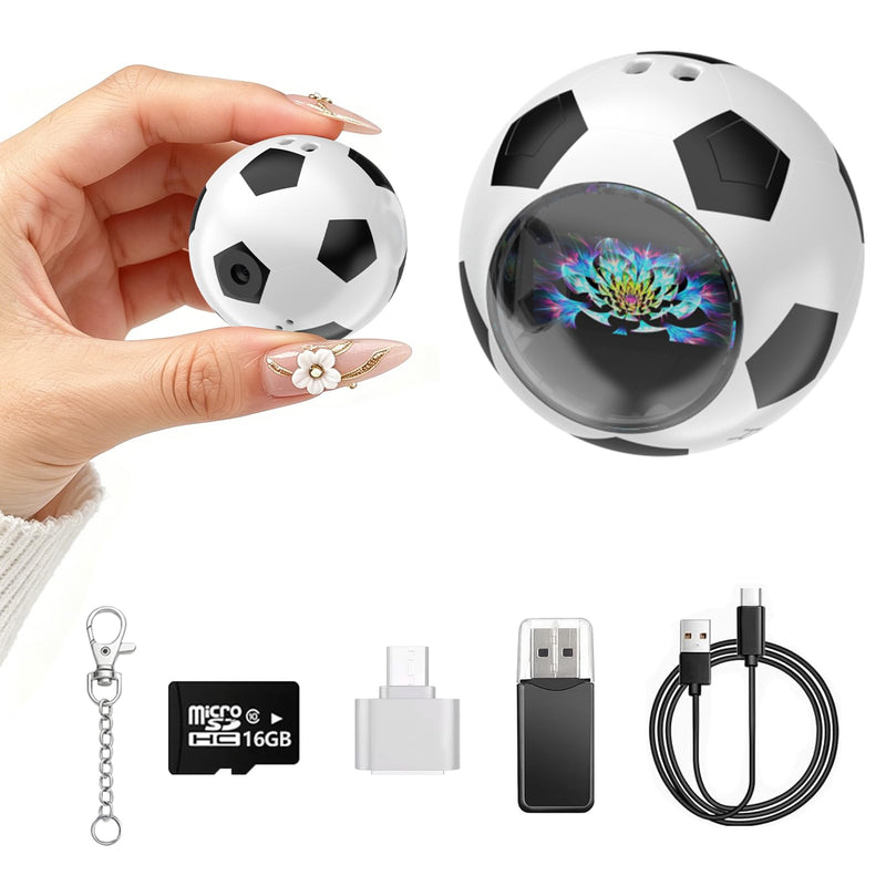 2026 Mini Keychain Ball Camera - 1080P FHD Tiny Digital Cameras with 16GB Card, 0.96" Screen & 12 Filters, Funny Compact Micro Pocket Cam Gift for Sports Fans,Kids,Birthdays,Party