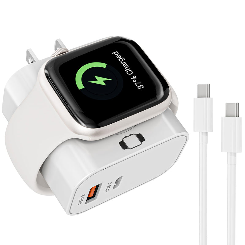 Charging Block for Apple Watch Charger,3 in 1 23W USB C Charging Block Build in Wireless iWatch Charger with 6FT USBC Cable Travel Wall Adapter Compatible with iWatch 11/Ultra/SE/10,iPhone 17/16,iPad