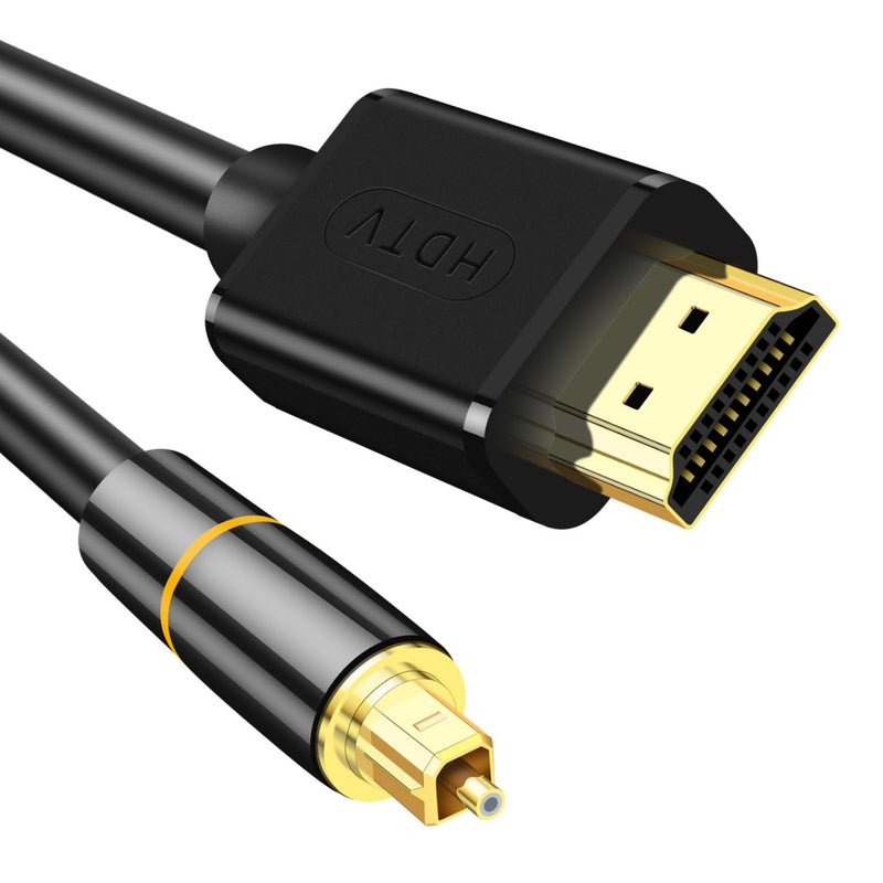 192KHz HDMI ARC to Optical Audio Adapter 6.6FT, ARC to Optical Converter - for HDTV AR C Ports to O ptical Soundbar, Home Theaters, Plug & Play, Support PCM 2.0 Audio Formats (NO CEC)