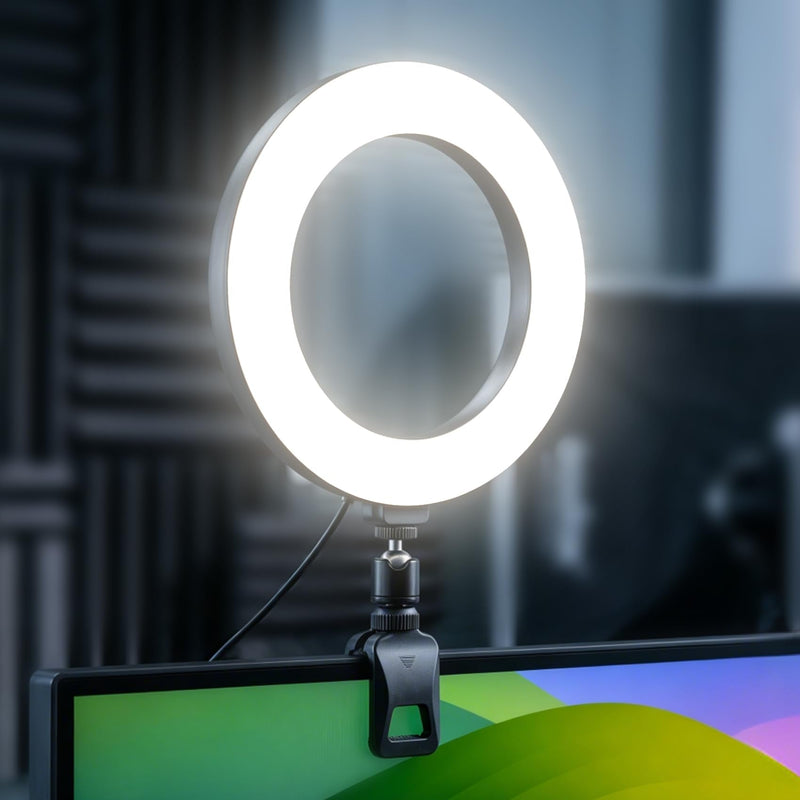 6" Ring Light with Desk Tripod Stand and Clip | Video Conference Lighting, Monitor Laptop Computer Compatible, Zoom Call Live Streaming, Remote Working Learning