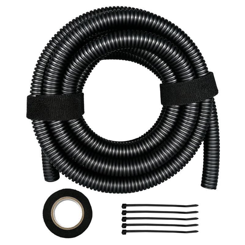 Split Wire Loom Tubing, 10FT 1/4Inch Heat Resistance Wire Protector | Cable Sleeve Protector, Flame Retardant, Wire Protector for Pets, Cable Management Sleeve for Automotive Engine, Home Office 1/4"