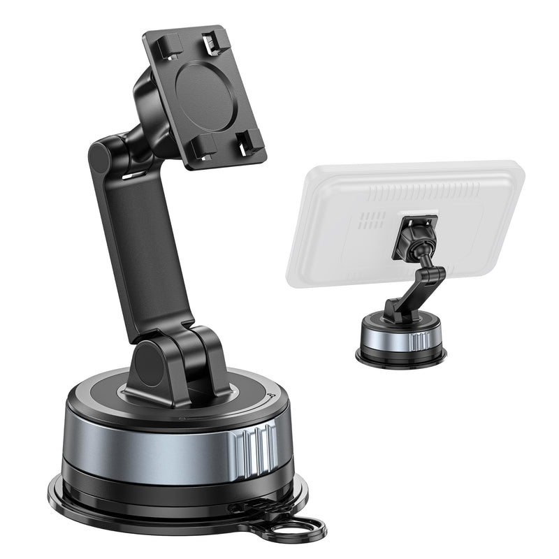 APPS2Car CarPlay Screen Mount for Dashboard & Windshield, Twist-Lock Suction Cup with Dual-Axis Adjustable Arm, Tool-Free Installation, Compatible with 7-11" Portable CarPlay Screens, Dash Cams & GPS