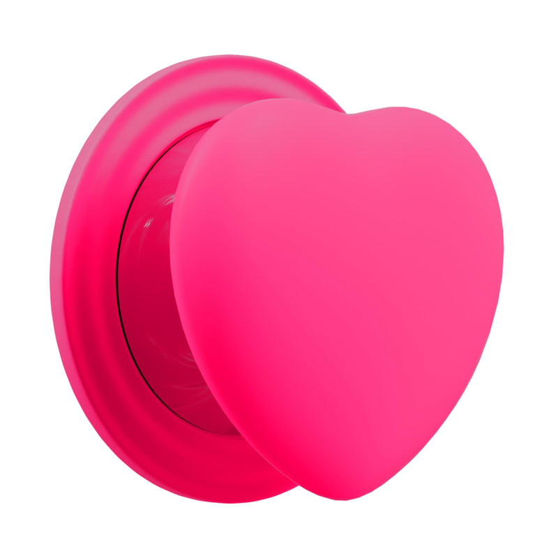 Cute Heart for MagSafe Phone Grip, Soft Silicone, Neonpink | Magnetic Finger Grip Holder & Adjustable Kickstand, One-Touch Attachment for iPhone 17 16 15 14 13 12 11 Samsung