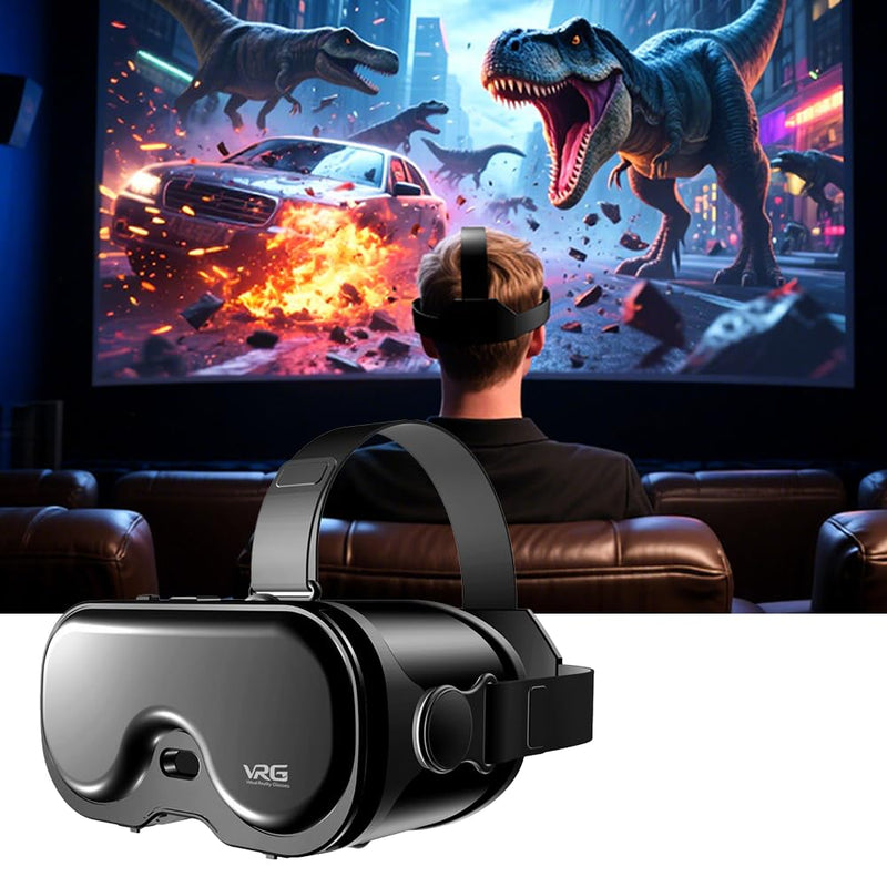 Vr Headset for Phone, Lightweight Virtual Reality Headset for Horizontal Buckle Lock Design, Virtual Reality Glasses for Home Entertainment Travel Gaming Office Break and Daily Use