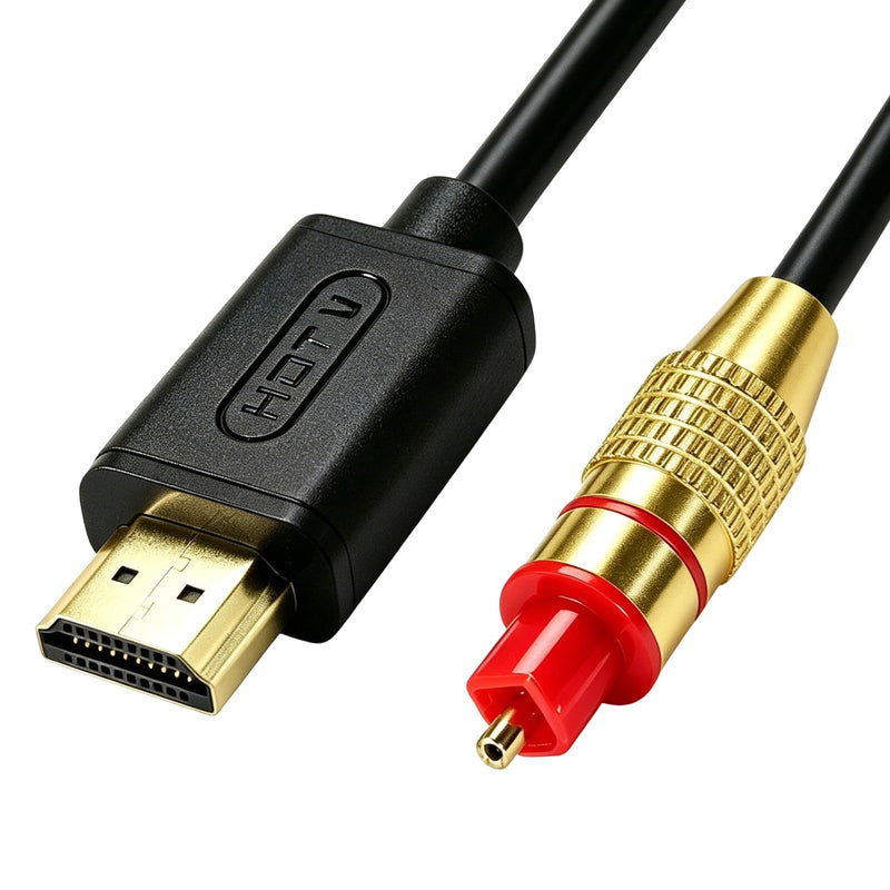 TUOLNK HDMI to Optical Audio Adapter 192kHz Optical to HDMI Converter Support PCM 2.0 No Lag HDMI ARC O'ptical Cable for Soundbar to TV,Recivers and Projectors,6.6ft