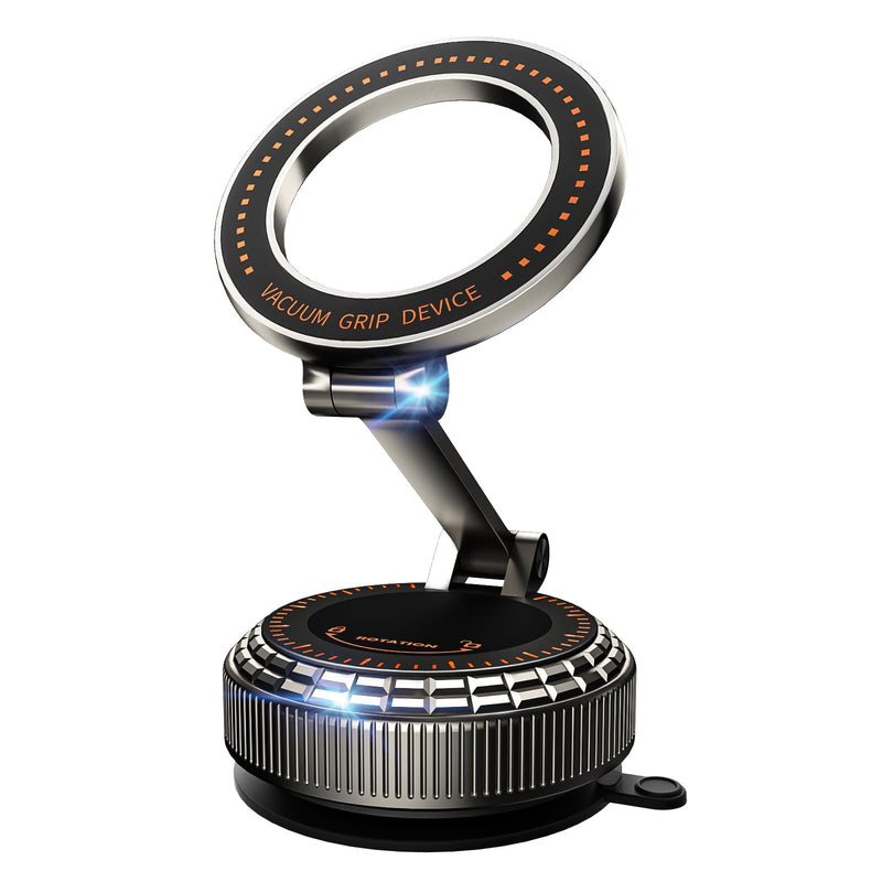 Metal Magnetic Car Phone Holder for Magsafe Phone, Dark Gray | 360° Adjustable Car Phone Mount, Suction Cup Phone Holders for Your Car for iPhone 17-12 Pro Max Air Plus & Android