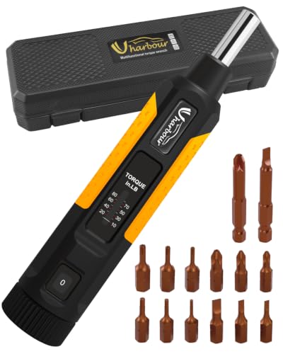Uharbour 10-80 in.lb Torque Screwdriver Set, 1/4" Bit Adapter