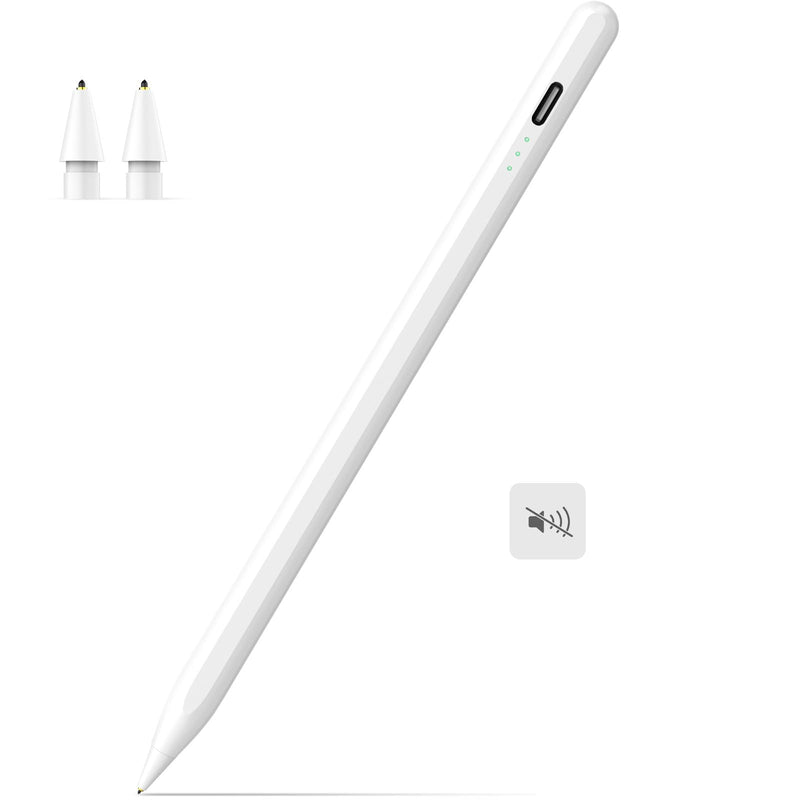 MEKO Stylus Pen for iPad 2018-2026, Ultra-Quiet Apple iPad A16 Pencil | 15H Battery Life, Silent Writing Design, Palm&Tilt, for iPad 6-11, Pro 11"/12.9"/13/M4/M5, Air 3/4/5/M2/M3, Mini 5/6/7