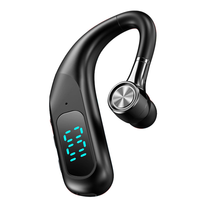Xmenha Bluetooth Earpiece Hands Free Blue Tooth Headset with Noise Canceling Mic Ear Piece One Single Ear Bluetooth Earbud Wireless Office Cell Phone Trucker Headsets for Work Black