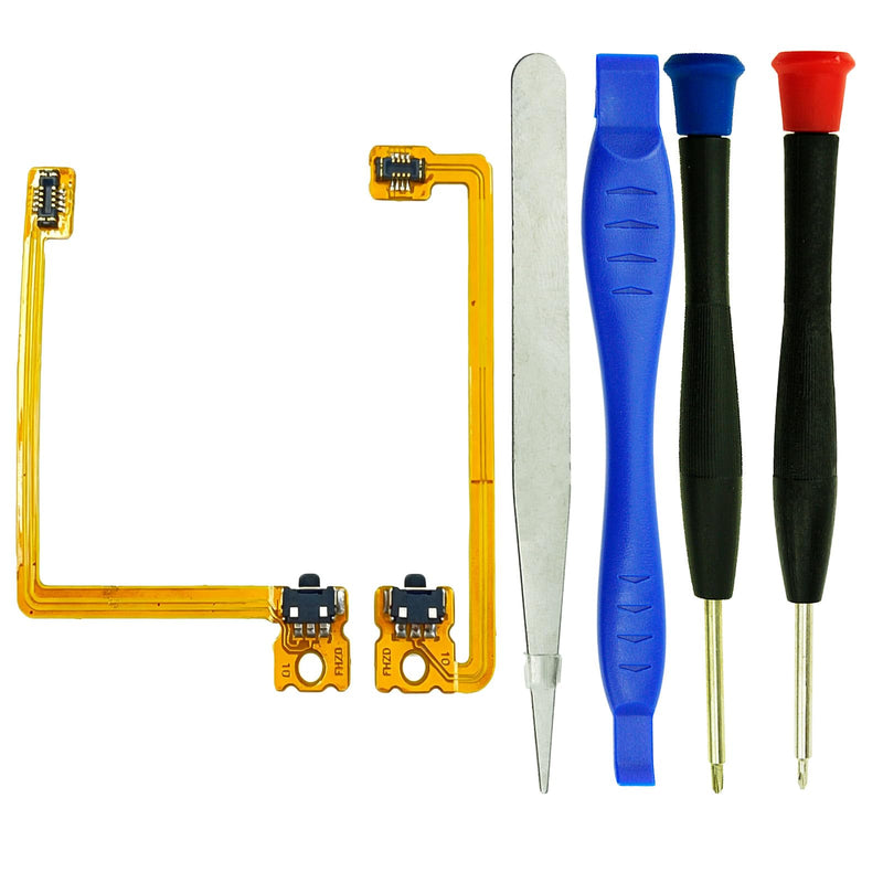 Replacement Button for Nintendo 3DS XL LL LR Shoulder Key Ribbon Flex Cable | Left Right Accessories Parts with Repair Tools For 3DS XL