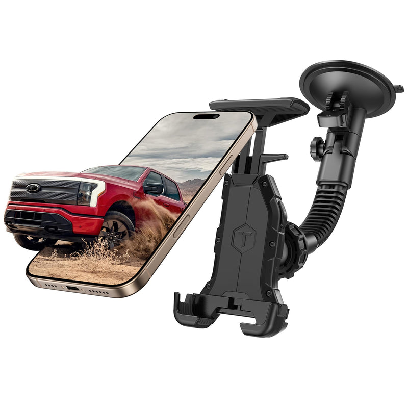 Heavy Duty Tablet Mount for Truck, Dash & Windshield Suction | Vibration-free mount securely holds tablets, GPS, and smartphones up to 12.1 inches