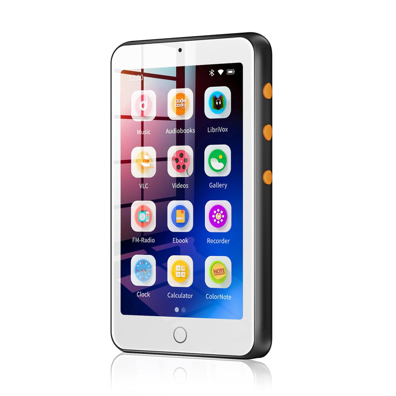 TIMMKOO 4'' Portable Audiobook Player No Ads No Distractions BT and WiFi | Touch Screen Audio Book Player with Bluetooth & WiFi, Loud Speaker, Built-in Audiobook and eBook Apps, 35H Battery, Up to 1TB Wihte+Black