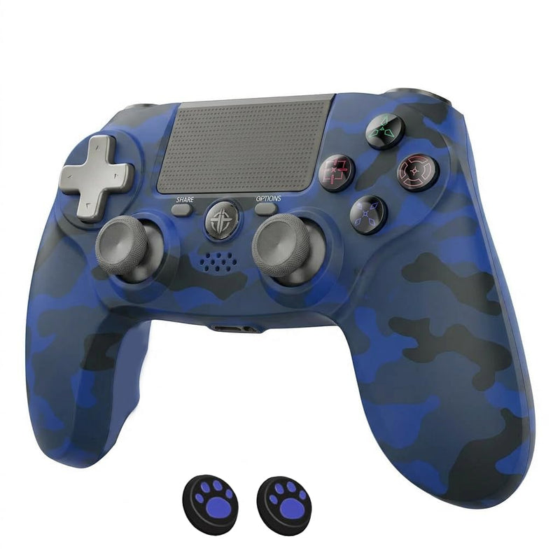 citnh Wireless Controller for P4, Compatible with P4/PC Camo Blue | 1000mAh battery, Ergonomic Grip, Type-C port, Hall Effect Joysticks