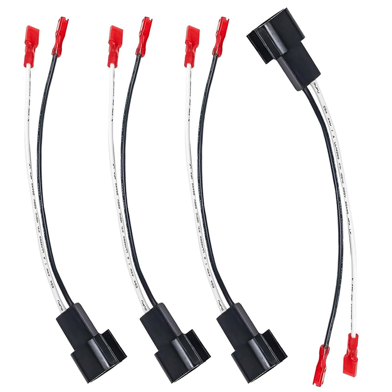 72-5600 Speaker Harness Replacement for Ford F150 F250 Escape | Mustang Lincoln Mercury Mazda Speaker Wiring Harness Adapter - 4 PCS Glossy Black