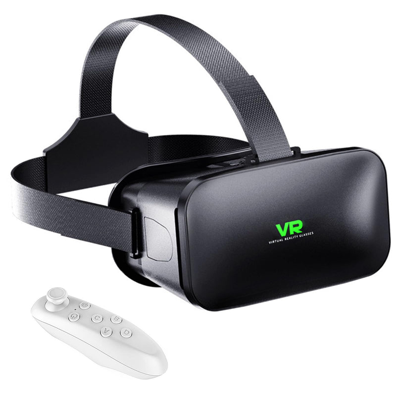 3D VR Headset, Virtual Reality 3D VR Glasses, Anti-Blue Light Adjustable 3D Headset Helmets for iPhone or Android Compatible with 4.5” to 6.7” inch with Controller