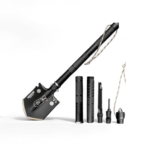 Portable Folding Shovel with Adjustable Handle, Heavy Duty Outdoor Digging Tool for Camping, Hiking, Garden and Outdoor Activities