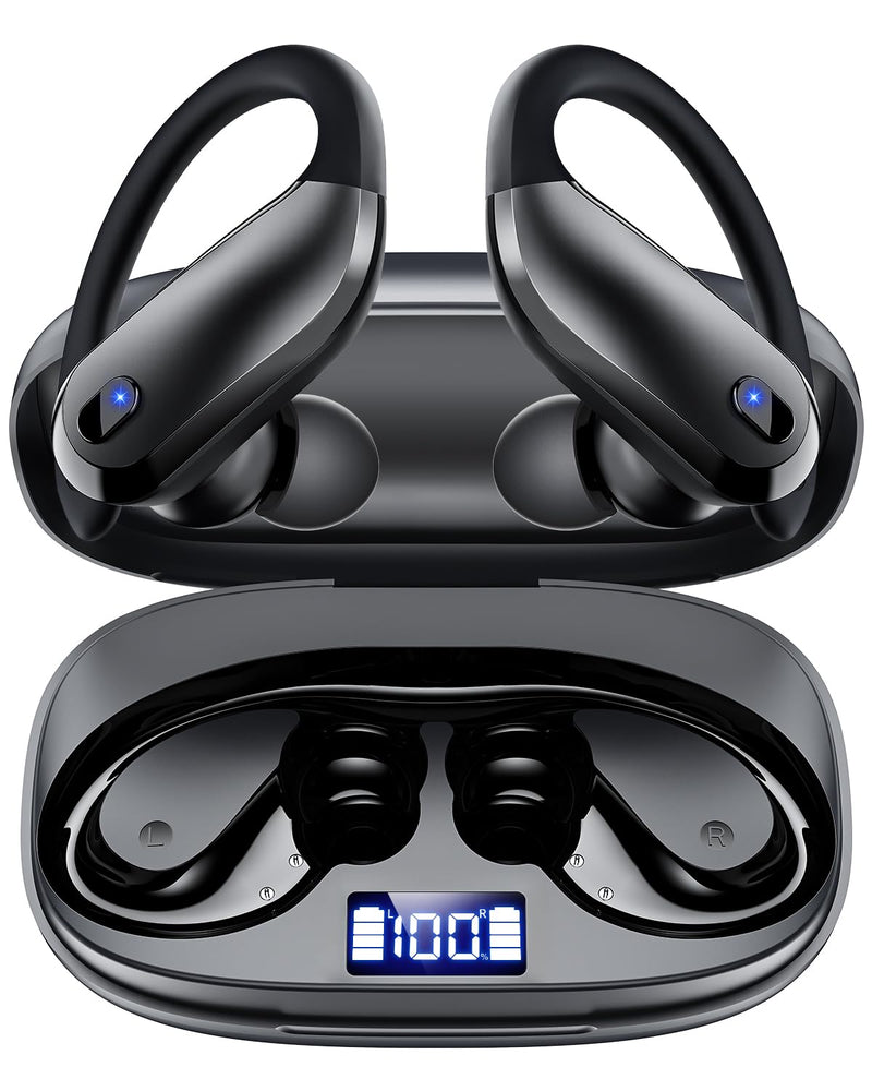 Wireless Earbuds,Bluetooth 5.4 Ear buds,Sport Headphones with Earhooks | IPX7 Waterproof Bluetooth Headphones,80H Playtime Earbuds,Noise Cancelling Mic for Earphones Running & Workout