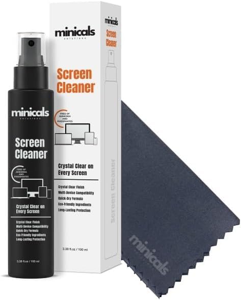 Screen Cleaner Spray with Microfiber Cloth, Laptop Cleaner, TV Screen Cleaner, Electronic & Lens Cleaner Spray, Versatile for Phones, Cameras, Computers, 3.38 fl oz (3.4 fl oz (1 Pack - S-Pro)) 3.4 fl oz Pro