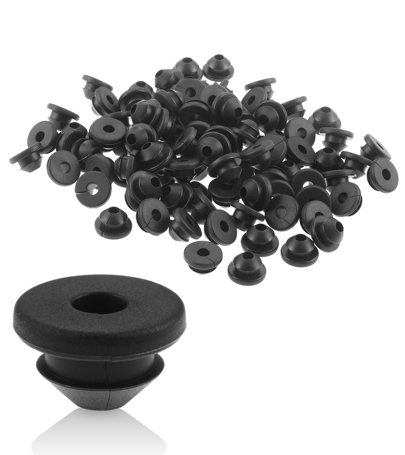 100 Pack Cable Railing Rubber Grommets for 1/8" 5/32" 3/16" Wire Rope | Rubber Grommets Protector Sleeve for Metal Cable Railing Posts, 1/8" Cable Railing Grommet, for Outdoor Indoor Railing
