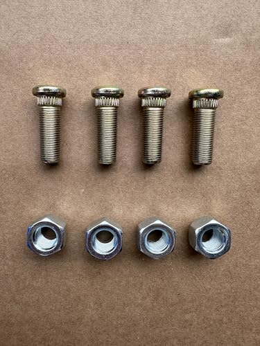 4PCS Front Wheel Bolt Lug Studs 103477901 & Lug Nuts Compatible with Club Car DS Golf Cart Gas Electric 1982-up & Carryall, 2004-2024 Club car Precedent