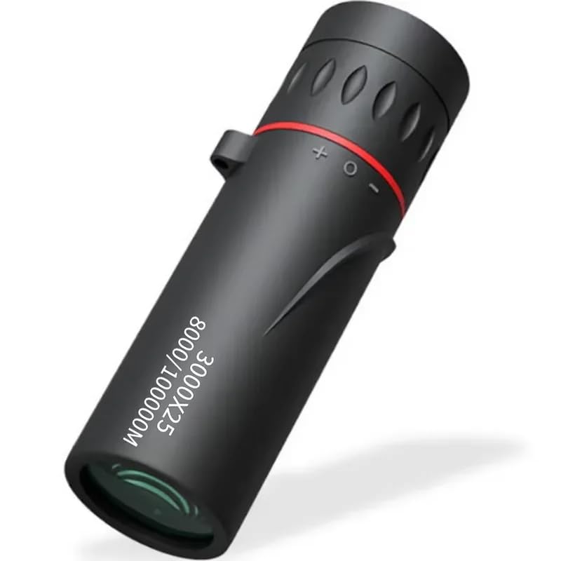 Portable Binoculars, 3000x25 Long-Focus HD Professional Monocular for Adults, Suitable for Outdoor Camping and Hunting (Black) Black
