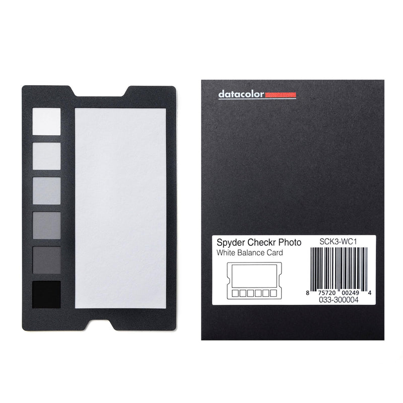 Datacolor SpyderCheckr White Balance Card for Photography & Video | Spectrally neutral white target plus 6-step grayscale strip for custom in-camera white balance