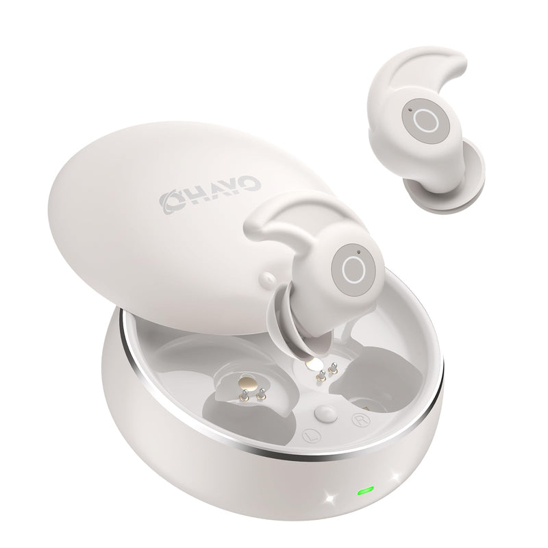 OHAYO A10 Sleep Earbuds, Noise Isolation with 72H Playtime, Ultra-Thin Design for Sider Sleeper, Strong Bluetooth 6.0 Connection, White Noise APP, Mini Sleep Earbuds Without Touch Control