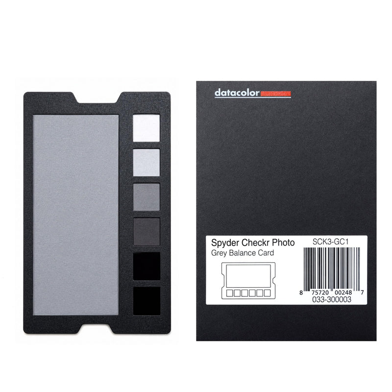 Datacolor SpyderCheckr 18% Grey Card for Photography & White Balance | Neutral grey reference plus 6-step grayscale strip for accurate exposure and tonal range checks