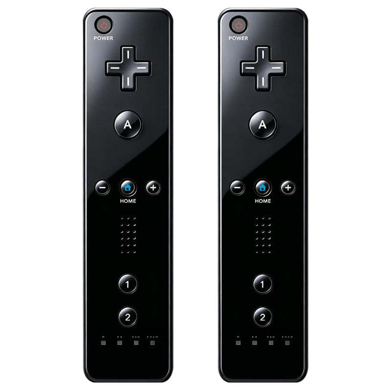 JYELUK Wii Controller,Wii Remote Controller 2 Pack, Black | Compatible with Nintendo Wii,with Wrist Strap and Case