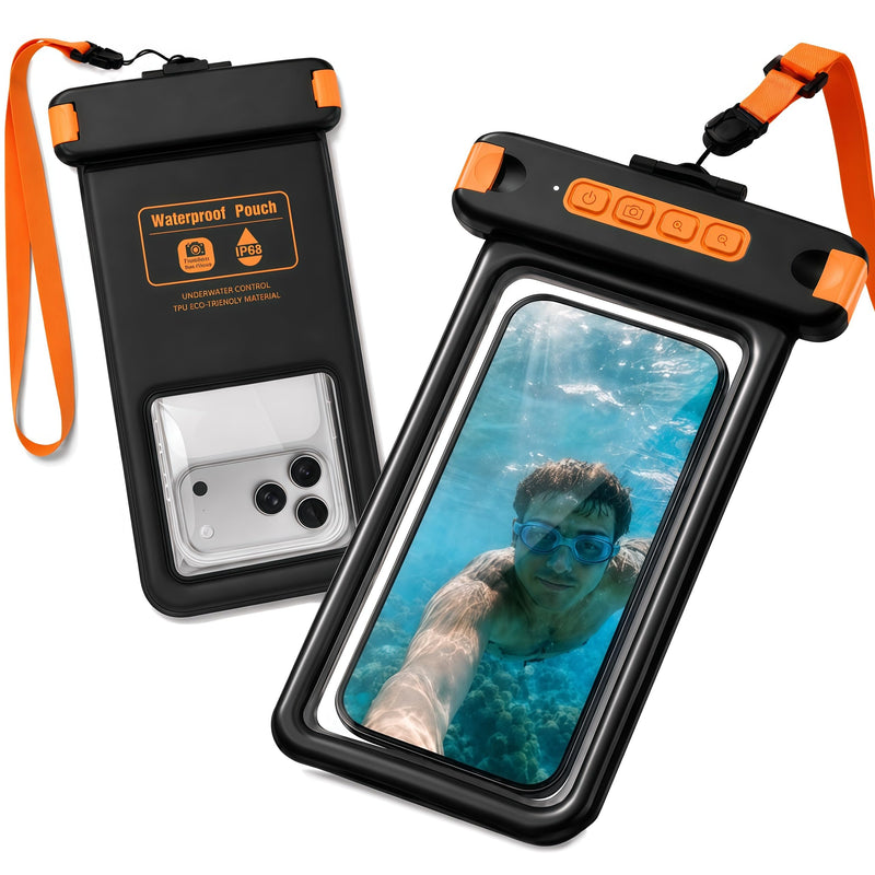 Sinkry Waterproof Phone Pouch Holder Underwater Dry Bay Case Outdoor Sports for Swimming Diving Floating Black