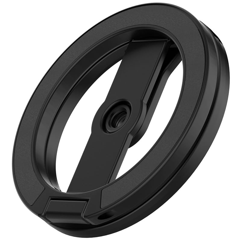 YUHAOS Magnetic Phone Stand, Foldable Double-Sided Cell Phone Holder for Desk, Compatible with iPhone 17 16 15 14 13 12 Pro Max Samsung Galaxy, Zinc Alloy Compact Stand black out