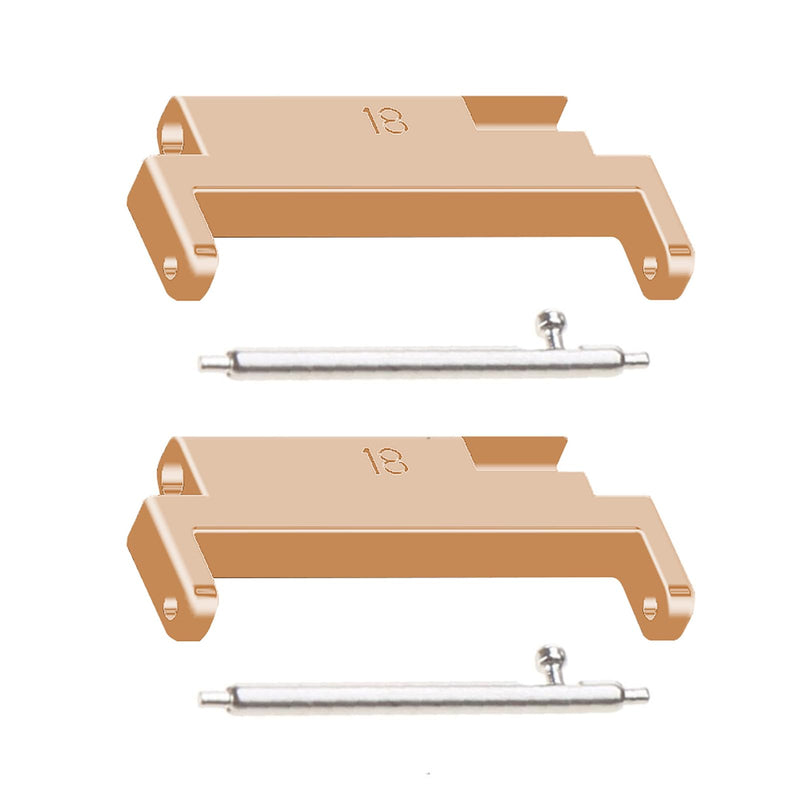2pcs Watch Band Connector Adapter, Quick Release Metal Lugs for 18mm to 20mm Adjustable Watch Straps, Replacement Converter for Smartwatch Bands Rose Gold