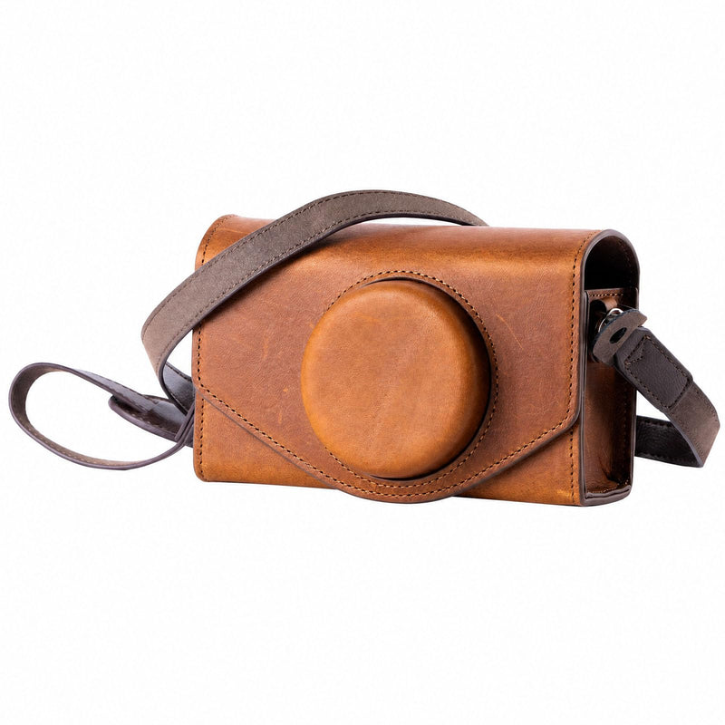 SmallRig Leather Case Bag for FUJIFILM X-E5 / X100VI, for Ricoh GR IV/GR III, Carrying Case with Magnetic Closure, Protective Pouch, Compact Storage Bag, Crossbody Bag, Shoulder Strap, Brown-5986