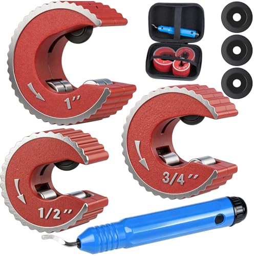 3PCS Copper Tubing Cutter Set, 1/2", 3/4", 1" Pipe Cutter